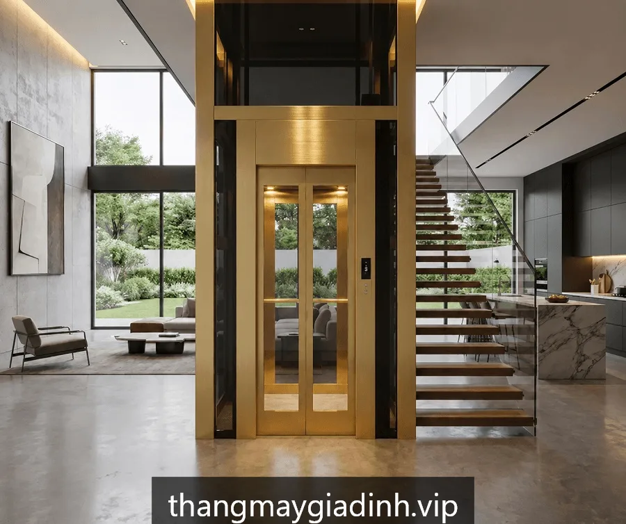 Thang máy gia đình lắp đặt thực tế