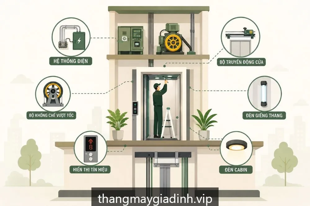 Tuổi thọ thang máy gia đình: Khi nào cần đại tu hoặc thay mới toàn bộ thiết bị?